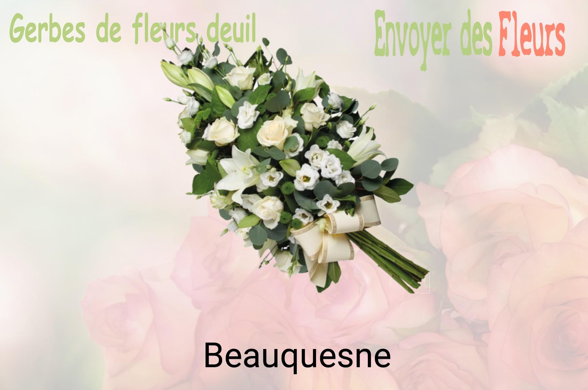 Gerbe de fleurs de deuil livrée à Beauquesne